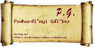Podhorányi Gábor névjegykártya